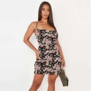 Missguided Cowl Cami Dress Floral - Black