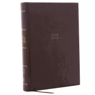 Image of kjv open bible hardcover brown red letter comfort print complete reference