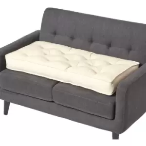 Image of Cream Cotton 2 Seater Booster Cushion - Natural - Homescapes