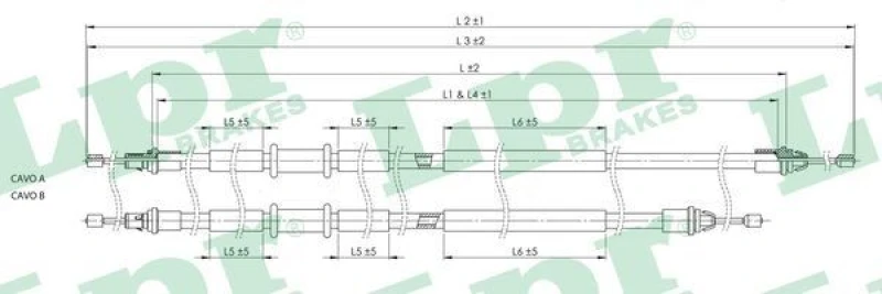 Image of LPR Handbrake cable LPR C1710B