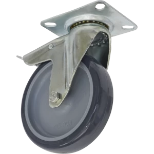 image of Sealey Swivel Plate Total Lock Castor Grey 100mm