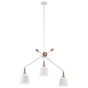Image of 3 Bulb Chandelier Hanging Pendant LIght White LED E27 60W Bulb