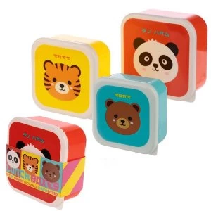 image of Cutiemals Animal Design Set of 3 Plastic Lunch Boxes