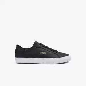 image of Mens Lacoste Powercourt Leather Trainers Size 10 UK Black & White