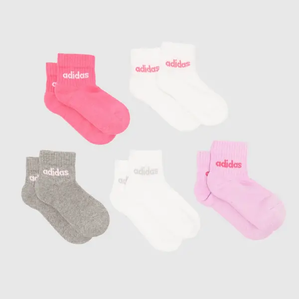 Image of adidas multi kids linear ankle socks 5 pack Multi UK 5.5-7