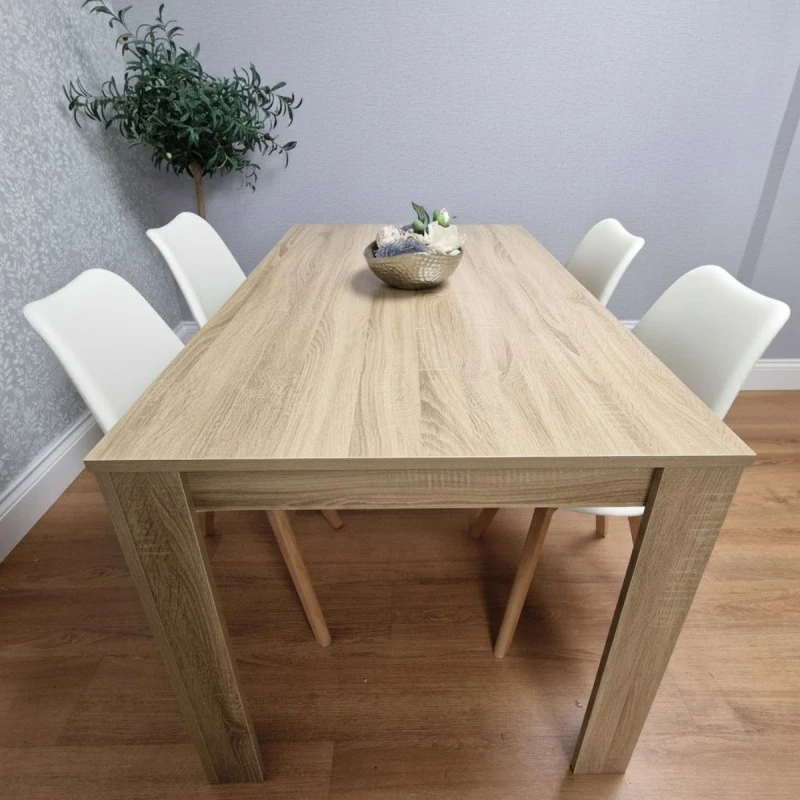 Image of KOSY KOALA Wooden Dining Table And 4 Chairs Padded Cushioned Seats Chairs Multi