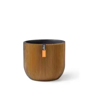 Image of Capi Europe Planter Ball Groove 14X13Cm Black Gold Planter Pot