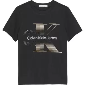 Image of Calvin Klein Jeans Lined Monogram T-Shirt - Black
