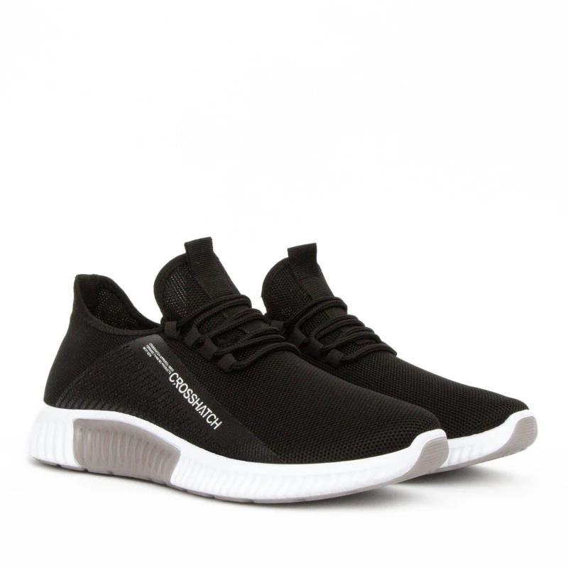 Image of Crosshatch Crosshatch Men Nimbus Trainers in Black Size: 7 Black 7 Male 5059294181143