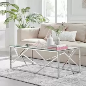Image of Furniture Box Amalfi Silver Chrome Coffee Table