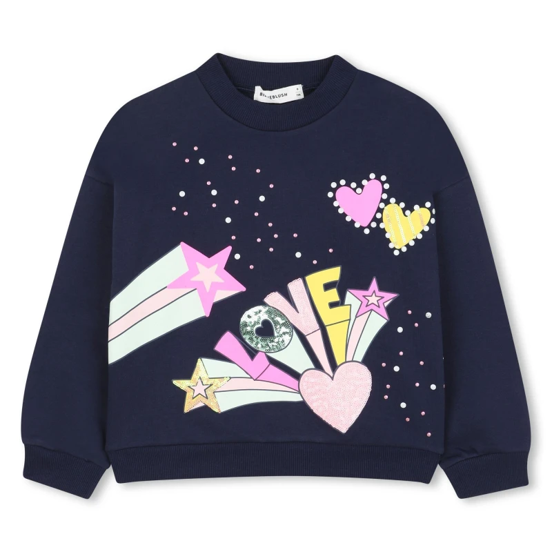 Image of Billieblush Kids Graphic Crew Sweatshirt Navy female 2Y