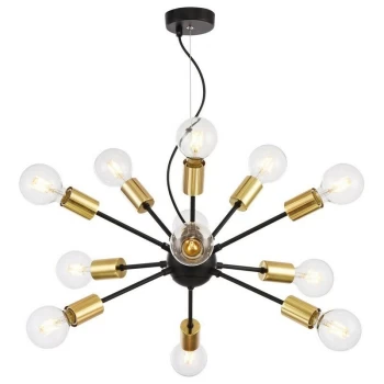 Image of Maytoni Lighting - Jackson Ceiling Pendant Lamp Black, 12 Light, E27