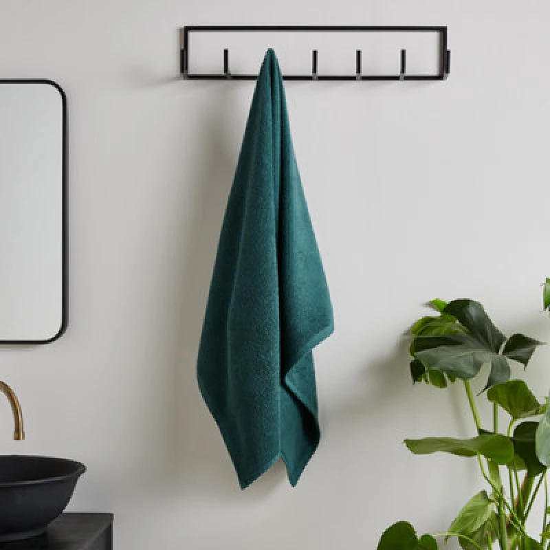 Image of Catherine Lansfield Quick Dry Cotton 70X120 Cm Bath Towel Forest Green
