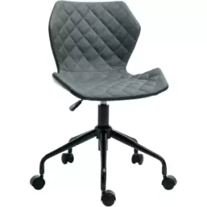 image of HOMCOM Home Office Swivel Desk Chair Nylon Wheels Adjustable Height Linen Grey - Grey