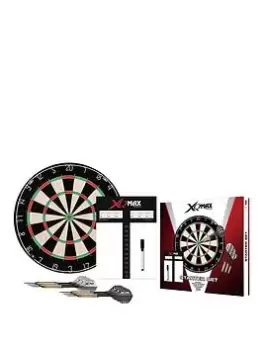 image of Xq Max Dartboard Starter Set - Includes Scoreboard, Marker Pen, Eraser, Two Sets Of Steel Darts