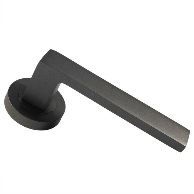 Image of Loops PAIR Straight Square Handle on Round Rose Concealed Fix Matt Bronze Finish Multi