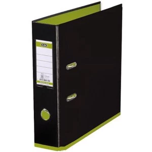 Image of Elba MyColour A4 Lever Arch File Polypropylene 80mm Black/Lime Single