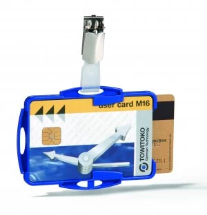 Image of Durable Blue Dual Security Pass Holder Pack of 25 821806