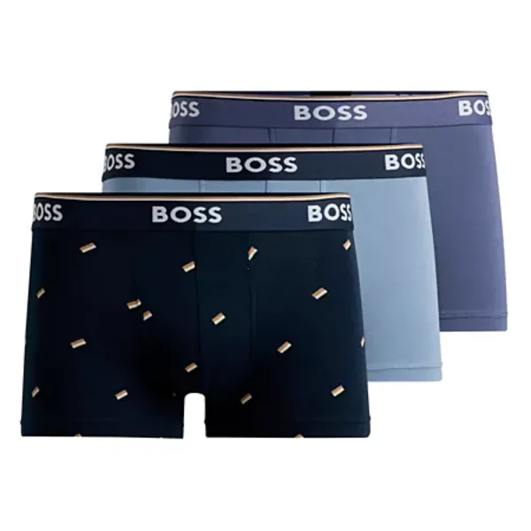 image of Boss Bodywear 3 Pack Power Boxer Shorts Trunks Small Blue 42212420350