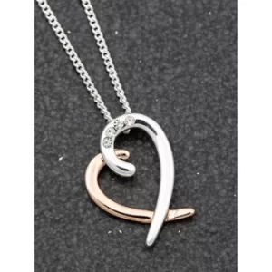 Image of Polished Two Tone Layered Heart Necklace