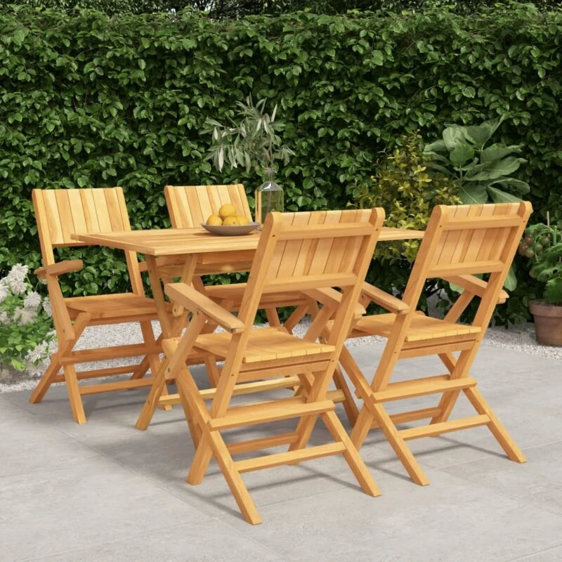 Image of VIDAXL 5 Piece Garden Dining Set Solid Wood Teak Vidaxl 8720845743420
