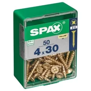 image of Spax Steel Screw (Dia)4mm (L)30mm, Pack Of 50