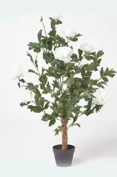 Image of Artificial Peony Tree in Black Pot, 100cm Tall