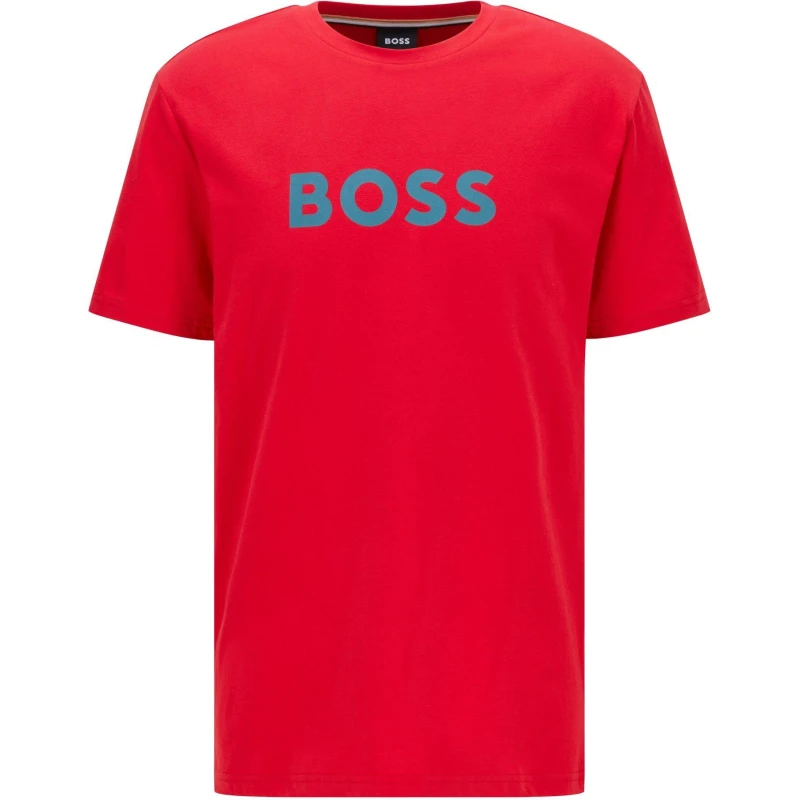 Image of Boss Mens HBW Logo T-Shirt, Logo Printed Bright Red 629 male Small