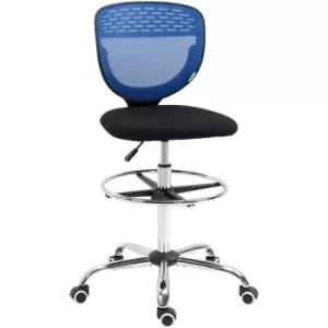 image of Vinsetto Draughtsman Chair, Tall Office Chair with Lumbar Support, Blue - Blue