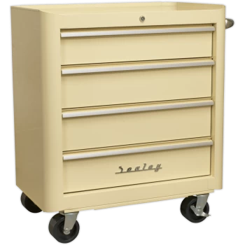 Image of Sealey Retro Style 4 Drawer Roll Cabinet Cream