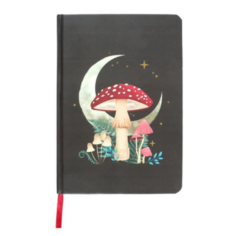 Image of Something Different Something Different Mushroom A5 Notebook in Black One Size Unisex 5063425480180