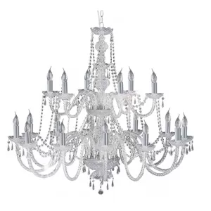 18 Light Crystal Chandelier Chrome Finish, E14