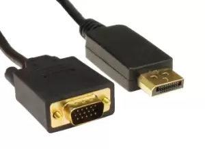 Image of Cables Direct Display Port/VGA, 3m DisplayPort VGA (D-Sub) Black