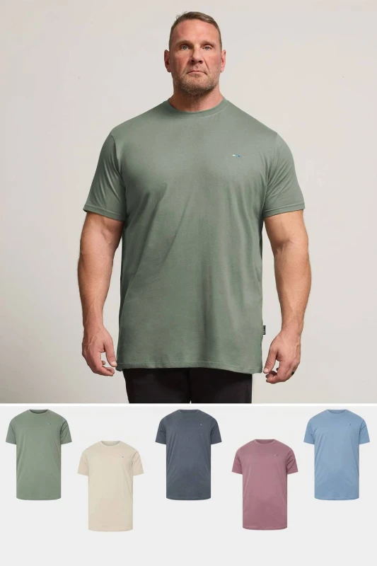 Image of BadRhino Mens 5 Pack Extra Long T-Shirts Size: 5-6XL Multicolor Male 5-6XL