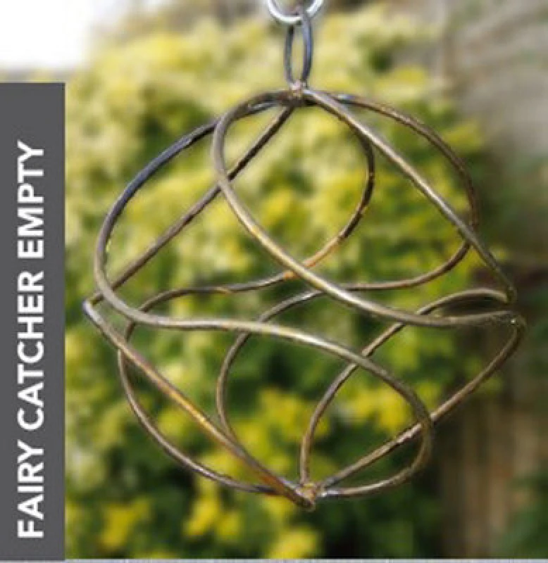 Image of Poppy Forge Fairy Catcher Empty Silver - Hanging Ornament - Solid Steel - L27.9 X W27.9 X H27cm - Black
