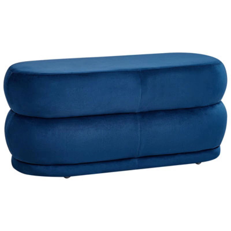Image of Beliani Bench Ellendale Velvet Navy Blue