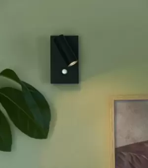 Image of Omari Indoor Living Dining Bedroom Wall Light in Black (Diam) 7cm