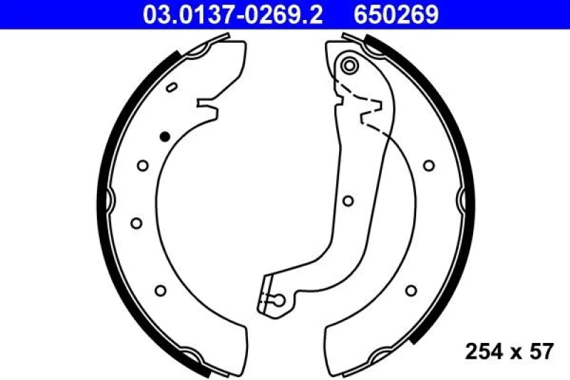 Image of ATE 03.0137-0269.2 Brake Shoes with lever Brake Shoe Set (70)