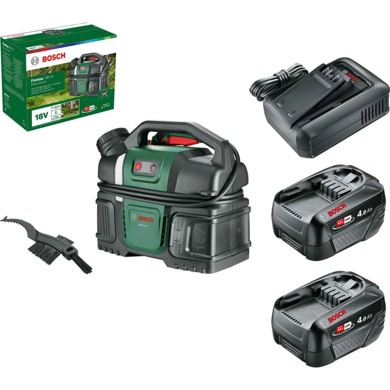 Image of Bosch FONTUS 18V-6 P4A 18v Cordless Pressure Washer and Bicycle Cleaner 2 x 4ah Li-ion Charger FONTUS 18V-6