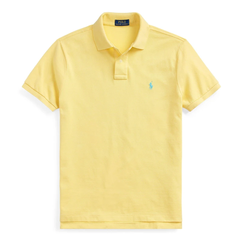 Image of Polo Ralph Lauren Cotton-Pique Custom Slim Fit Polo Shirt - L Yellow Tops male 710782592021 L