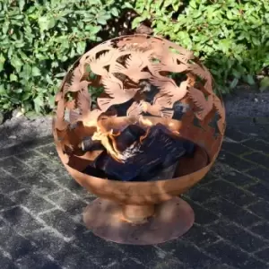 Esschert Design - Fire Pit Laser Cut Birds Rust - Brown