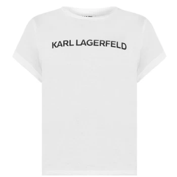 image of Karl Lagerfeld Logo T-Shirt - White 10B