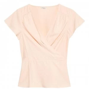 image of Jack Wills Otley Frill Wrap Top - Pink