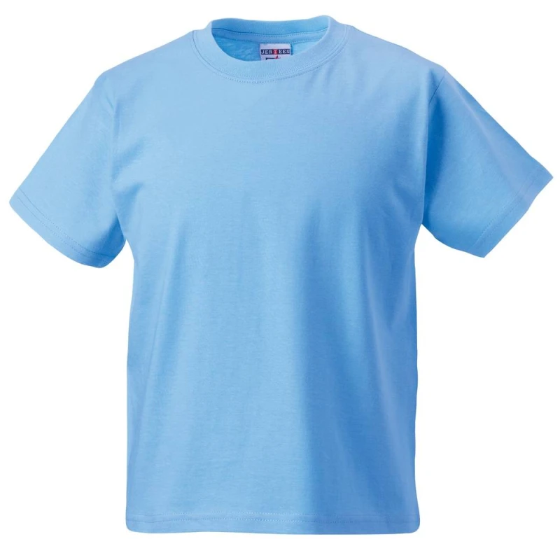 Image of Jerzees Schoolwear Jerzees Schoolgear Classic Plain T-Shirt Pack of 2 in Blue Size: 3-4 Years Blue Unisex 3-4 Years