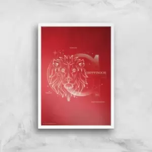 Harry Potter Gryffindor Giclee Art Print - A3 - White Frame