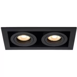 image of Lucide CHIMNEY - Recessed Downlight - 2xGU10 - Black