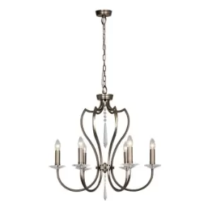 Image of 6 Bulb Chandelier Hanging Pendant LIght Dark Bronze LED E14 60W Bulb