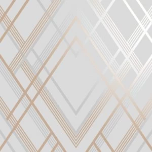 image of Sublime Ritz Grey & Rose Gold Wallpaper