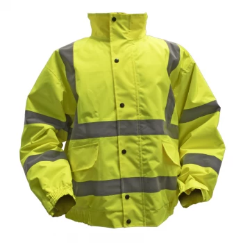 image of Hi-vis Yellow Jacket with Quilted Lining & Elasticated Waist - Large