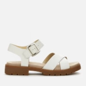 image of Clarks Womens Orinoco Strap Leather Sandals - White - UK 6